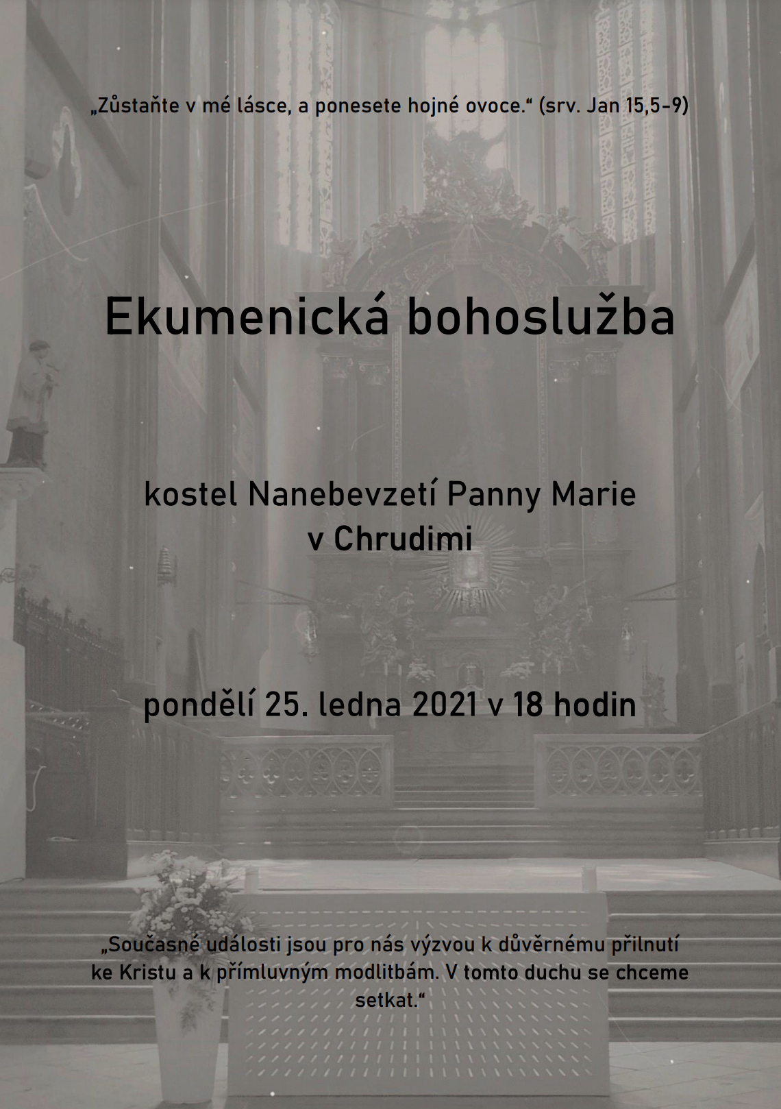 Ekumenická bohoslužba - 25. 1. 2021, 18:00