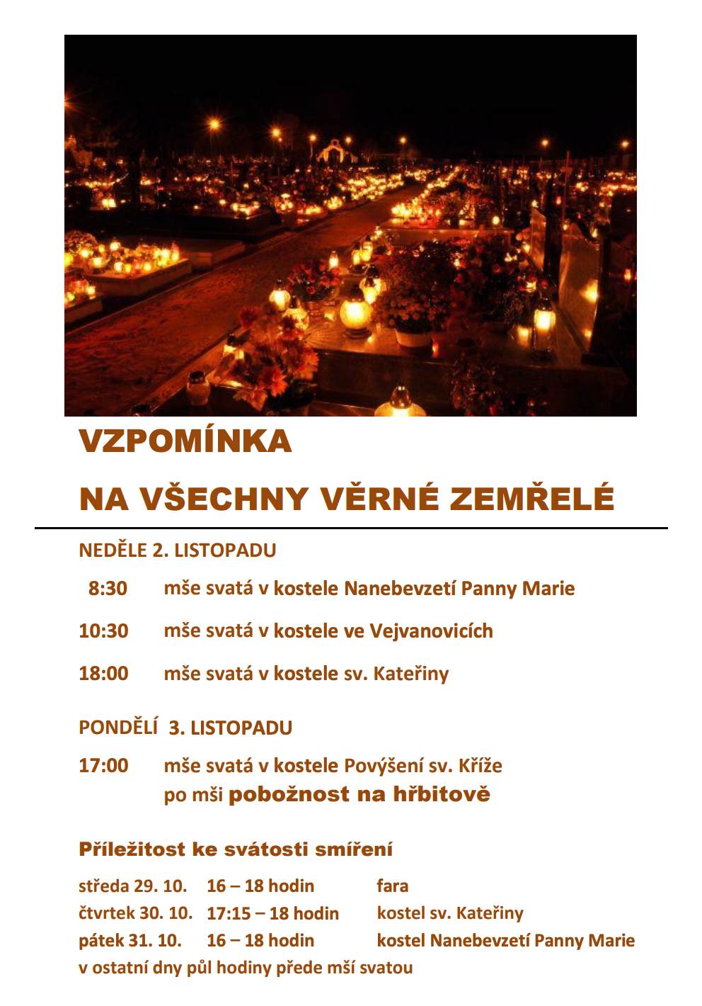 Vzpomínka na všechny věrné zemřelé