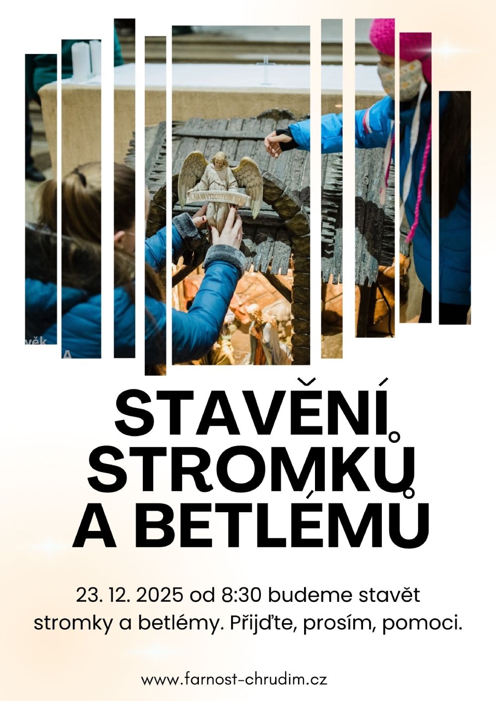 Stavění stromků a betlémů