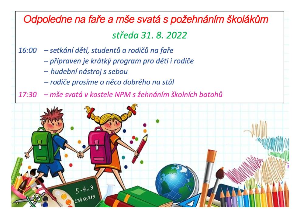 Odpoledne na faře a žehnání školákům